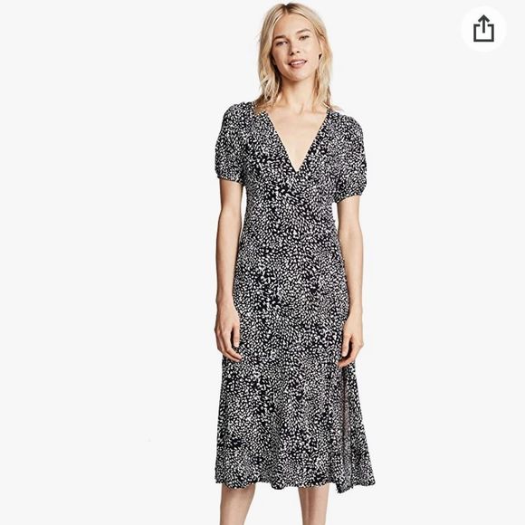 Free People Looking For Love Black Midi Dress 10 - Picture 1 of 10